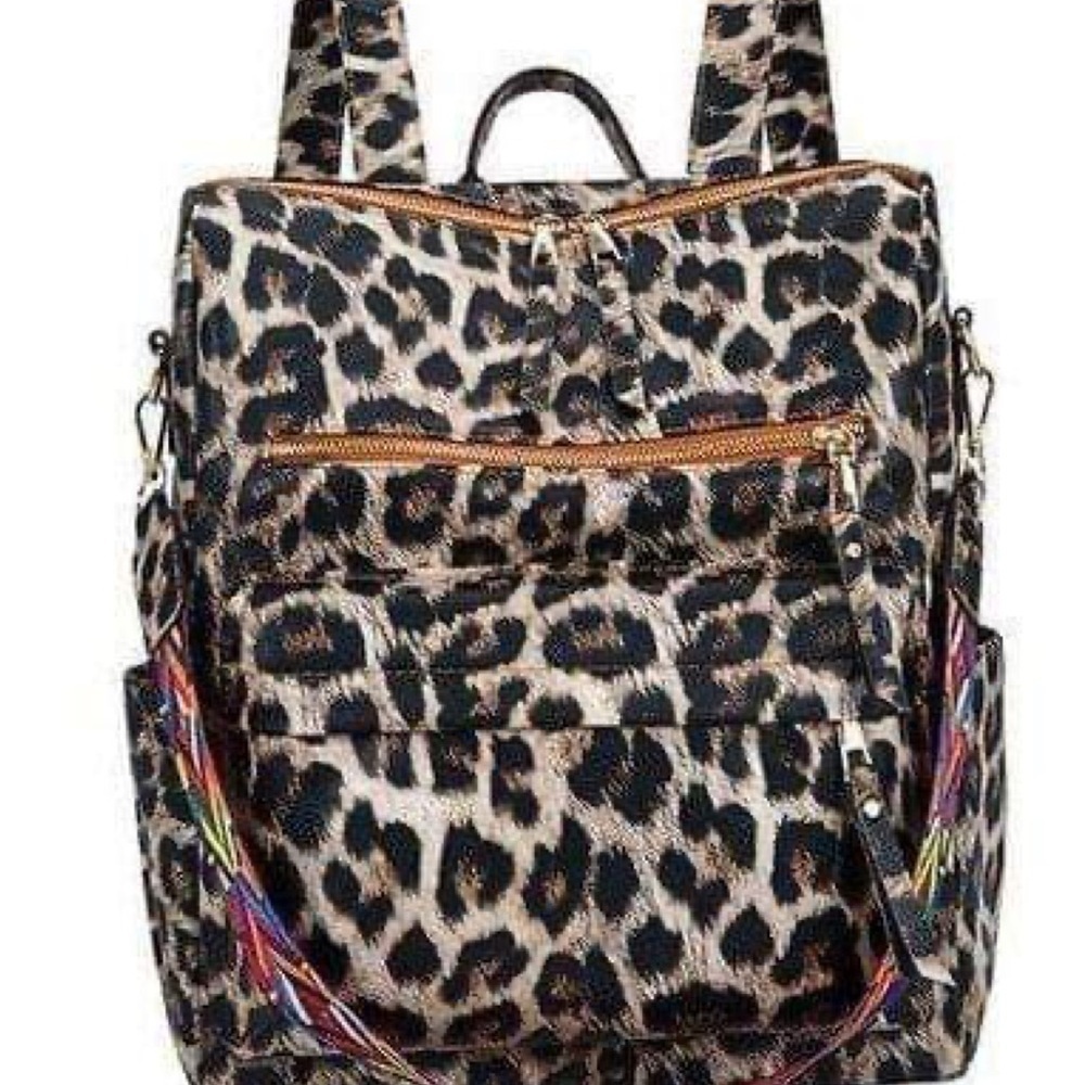 Leopard Print Women's Backpack - Picture 2 of 2